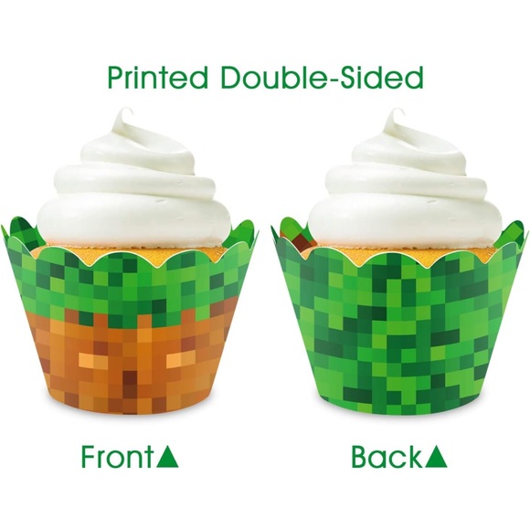 NEW| Minecraft Pixel Gaming Themed Birthday Party Decoration Lot - Picture 4 of 7